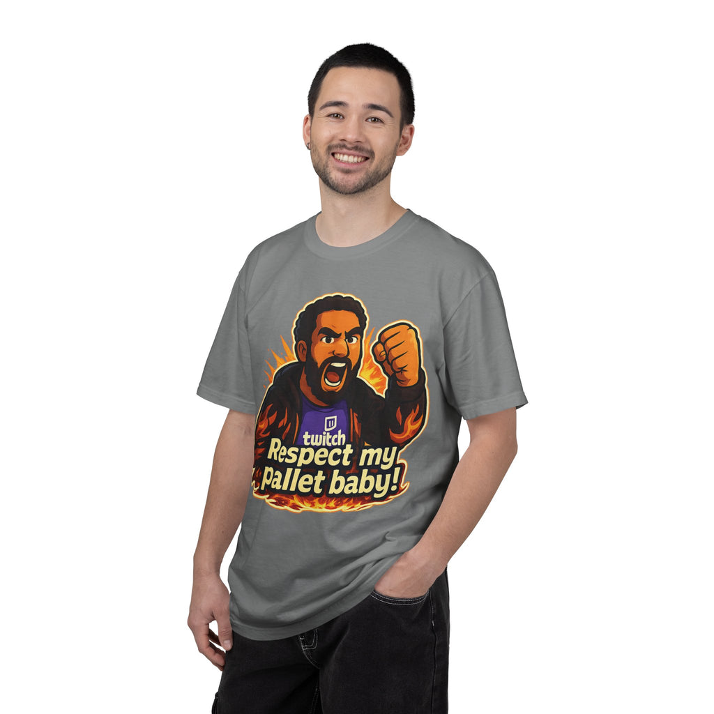T-Shirt — "Respect My Pallet Baby!" Twitch Gaming Tee with Epic Scorpion Back