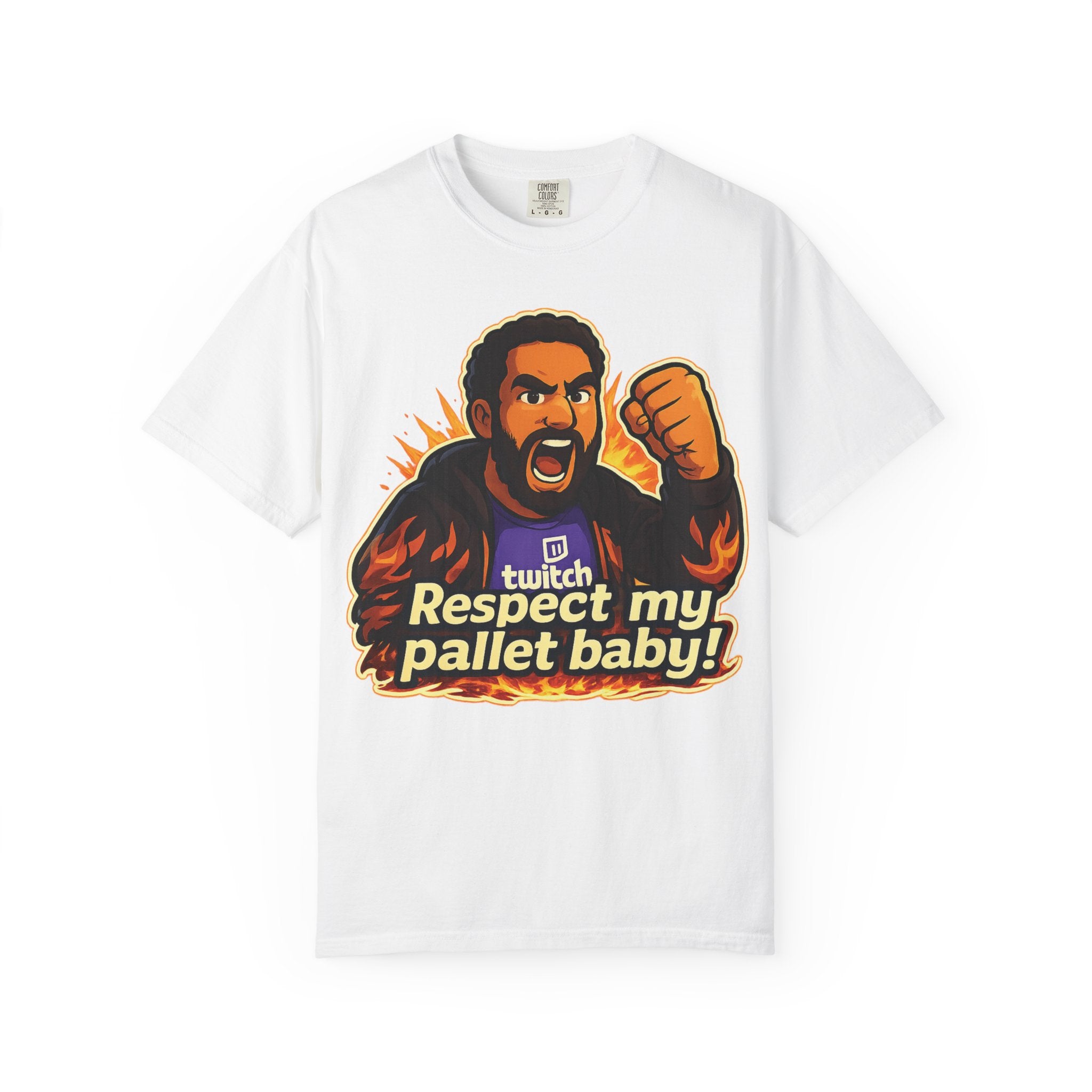 T-Shirt — "Respect My Pallet Baby!" Twitch Gaming Tee with Epic Scorpion Back