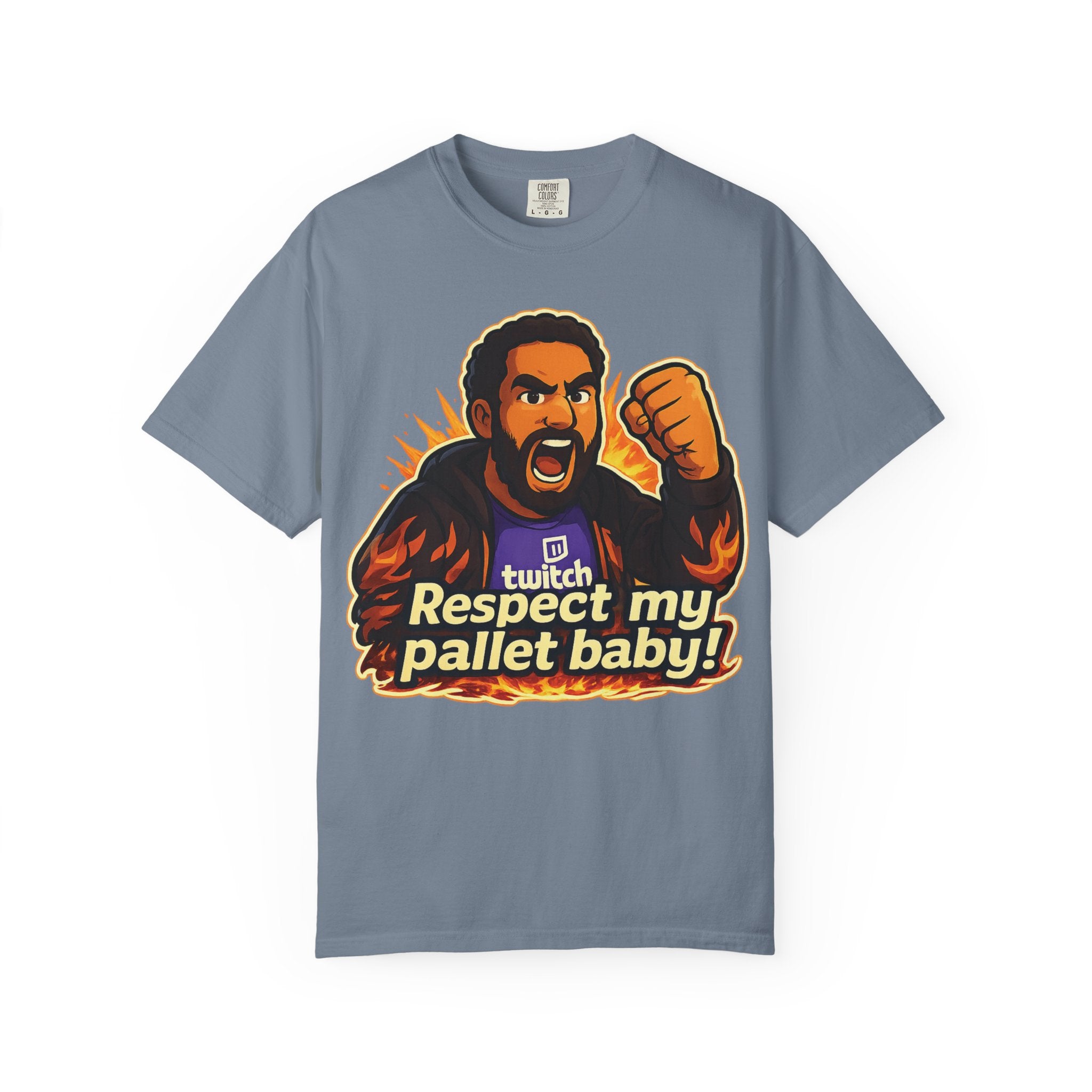 T-Shirt — "Respect My Pallet Baby!" Twitch Gaming Tee with Epic Scorpion Back