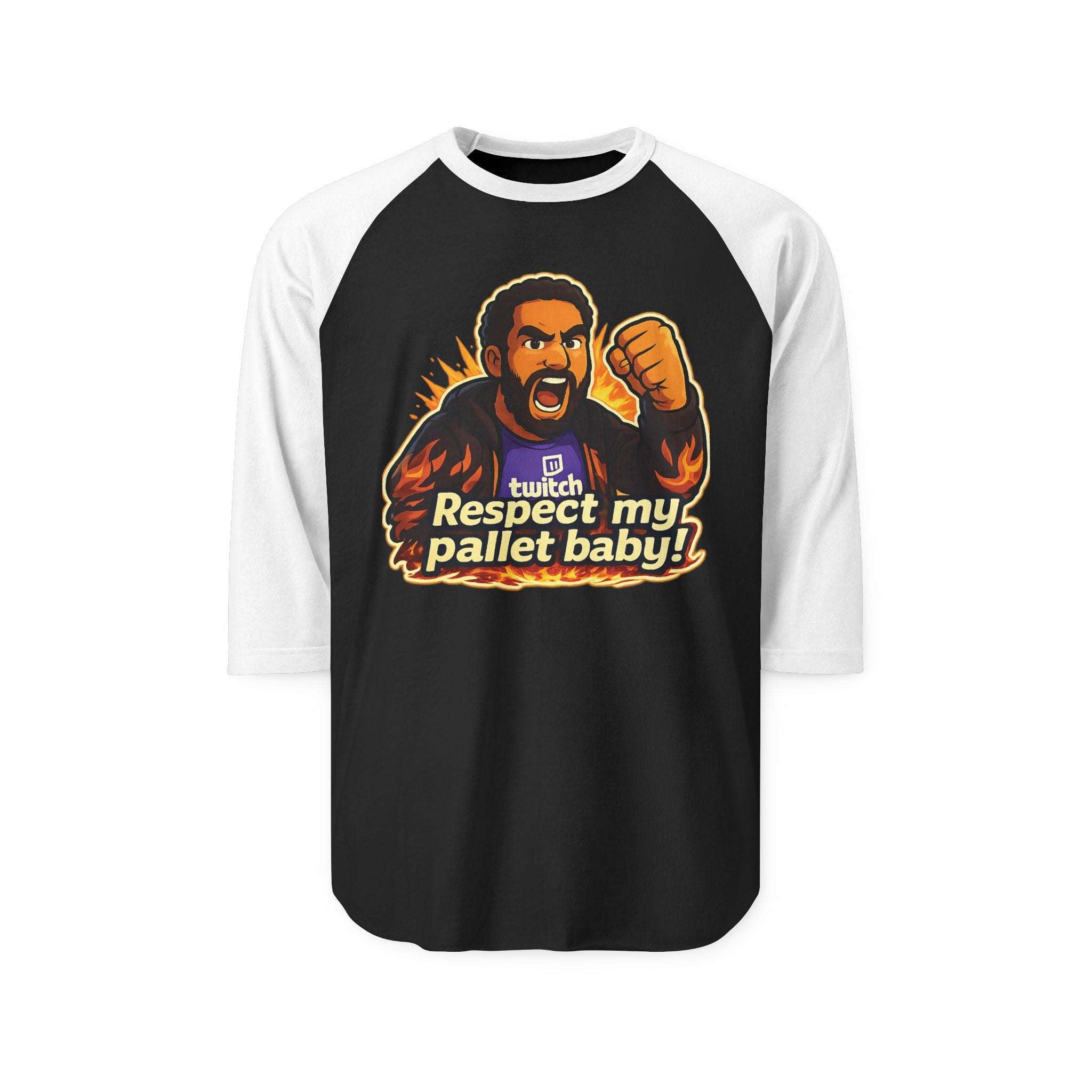 Raglan Shirt — "Respect My Pallet Baby!" Twitch Gamer Graphic