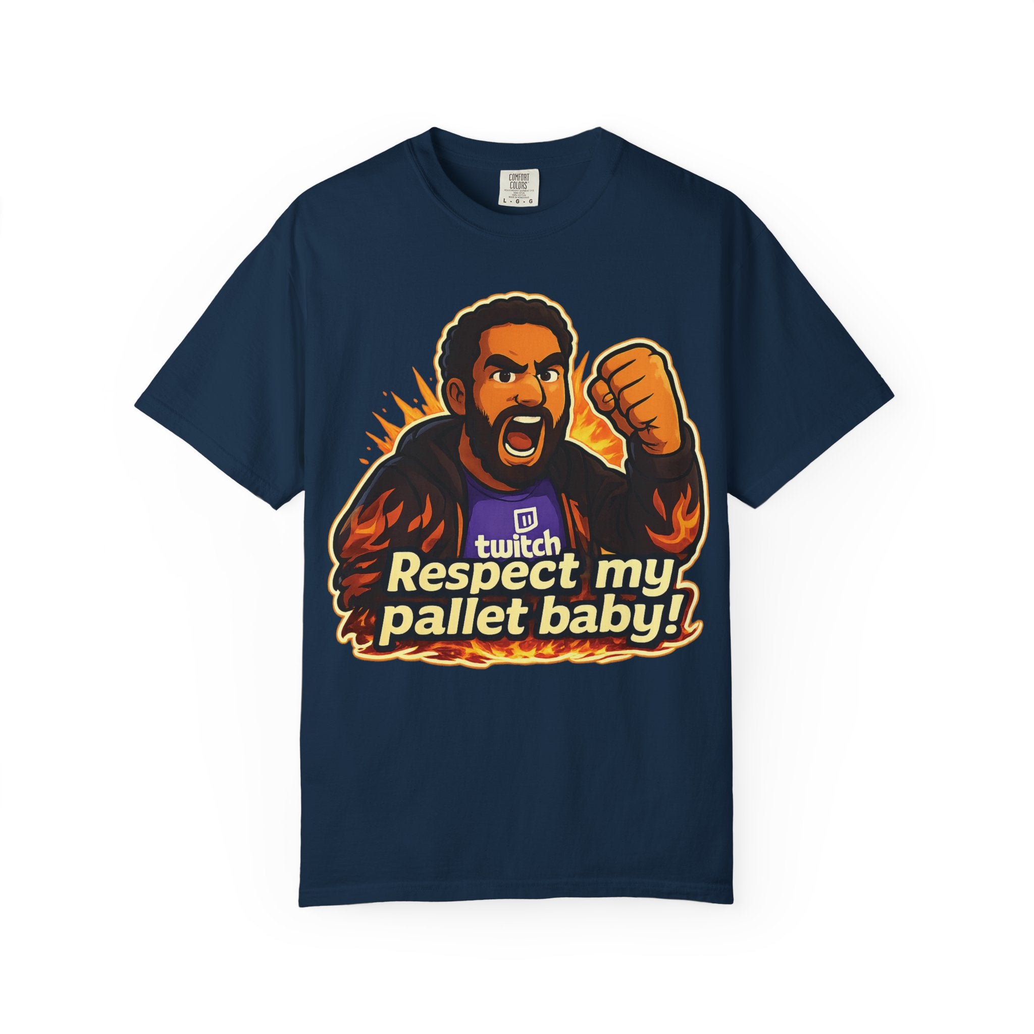 T-Shirt — "Respect My Pallet Baby!" Twitch Gaming Tee with Epic Scorpion Back