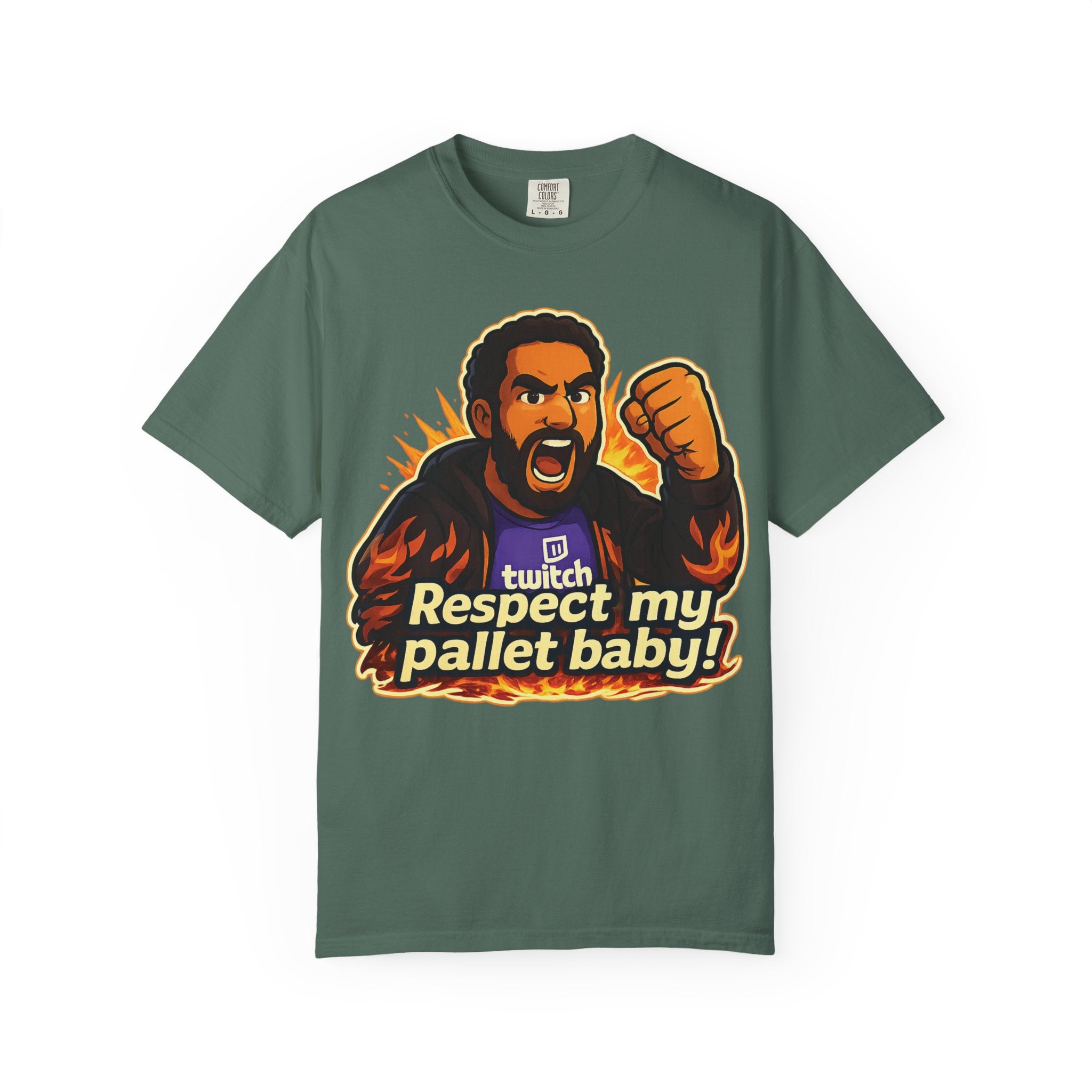 T-Shirt — "Respect My Pallet Baby!" Twitch Gaming Tee with Epic Scorpion Back