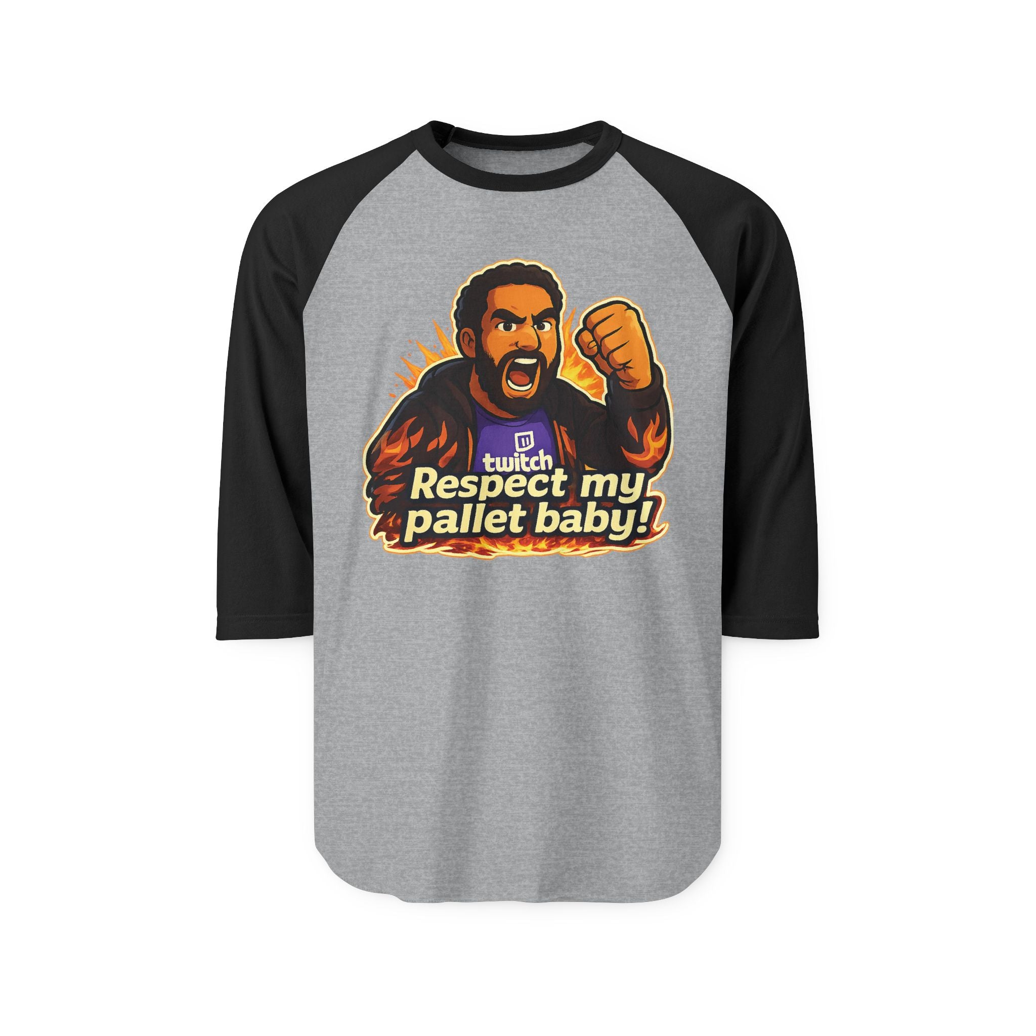Raglan Shirt — "Respect My Pallet Baby!" Twitch Gamer Graphic