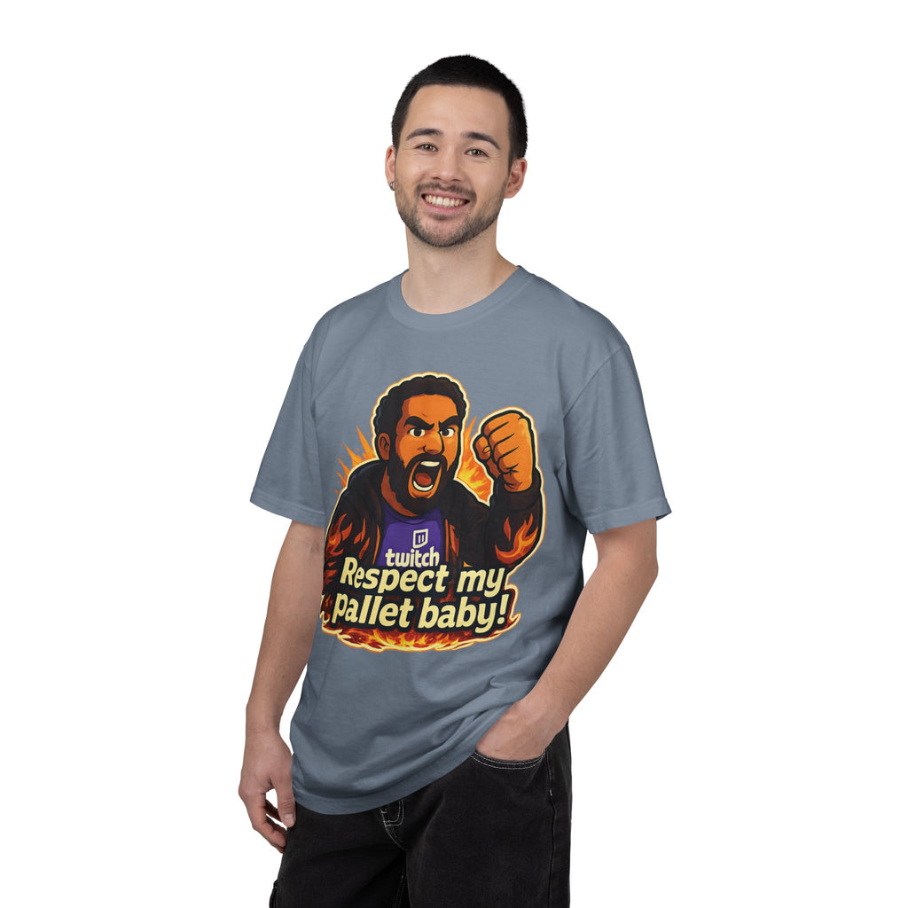 T-Shirt — "Respect My Pallet Baby!" Twitch Gaming Tee with Epic Scorpion Back