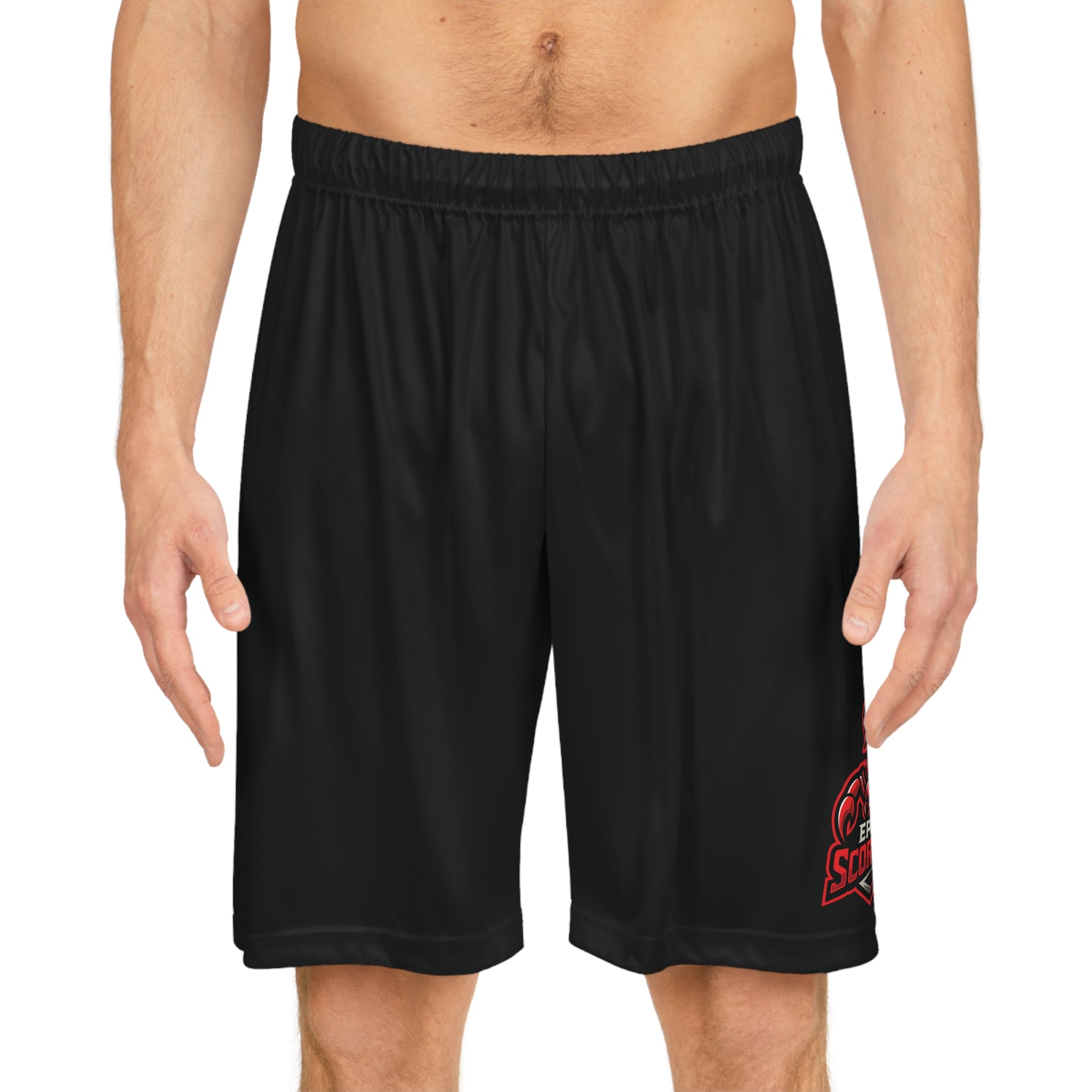 Epic Scorpion Basketball Shorts - Black Performance AOP Shorts