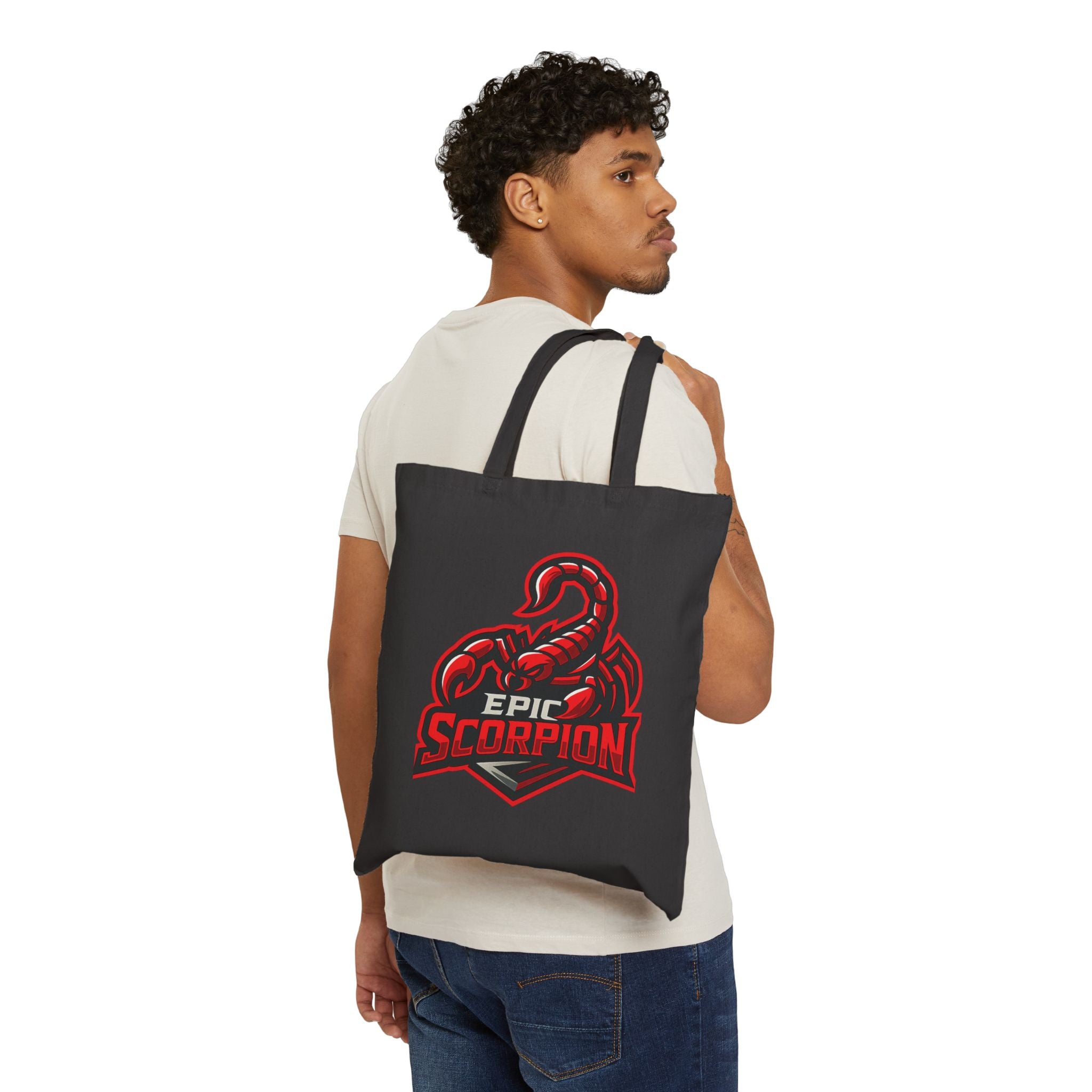 Epic Scorpion Tote Bag — Red Scorpion Graphic Canvas Tote