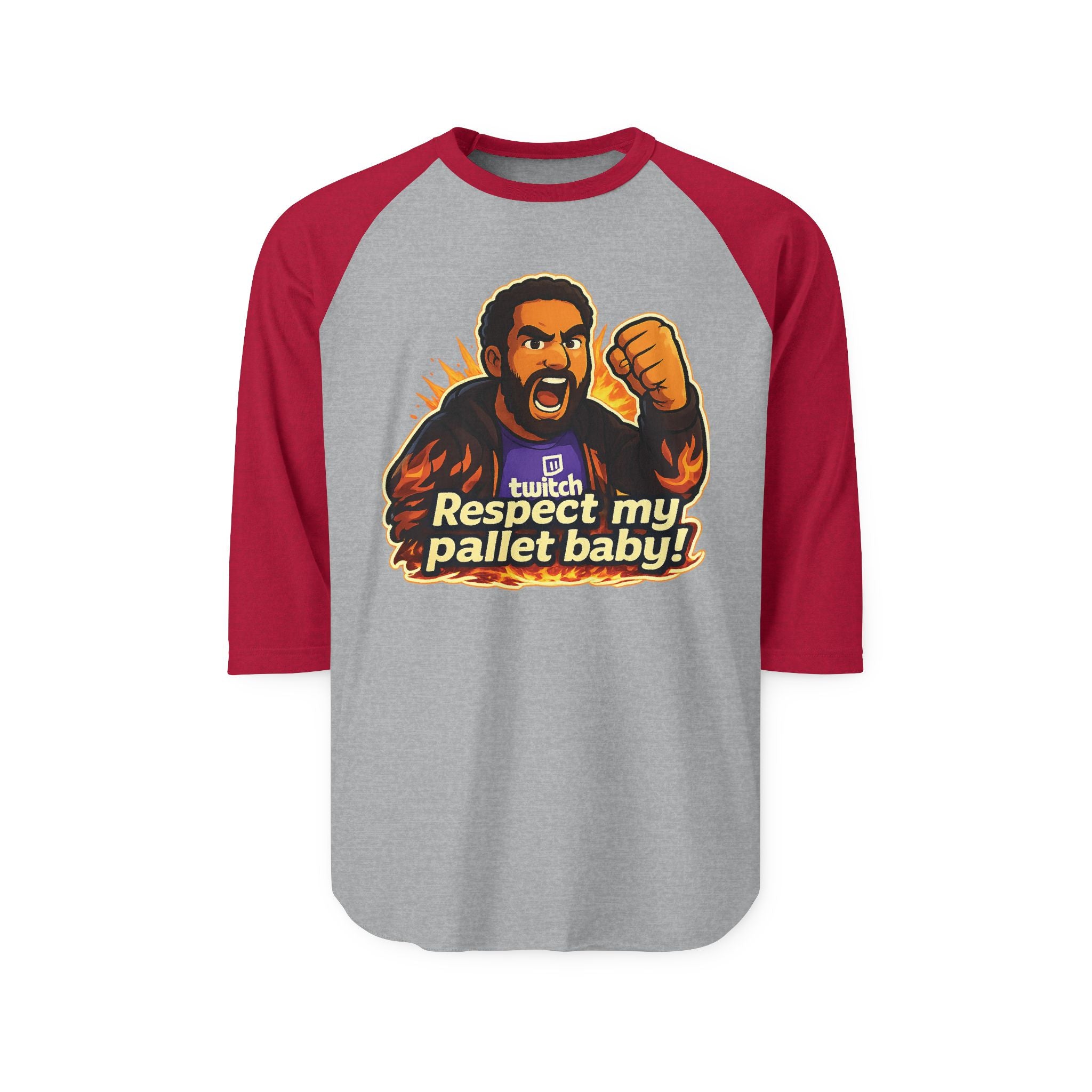 Raglan Shirt — "Respect My Pallet Baby!" Twitch Gamer Graphic