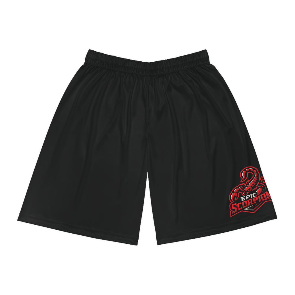 Epic Scorpion Basketball Shorts - Black Performance AOP Shorts