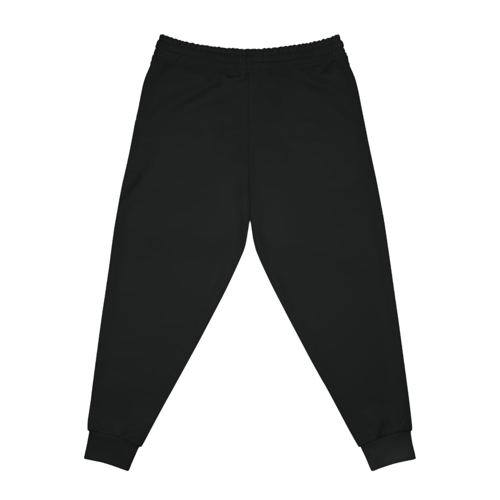 Black Athletic Joggers with Red Spartan Logo — Men's Casual Sports Pants