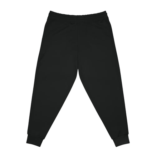 Black Athletic Joggers with Red Spartan Logo — Men's Casual Sports Pants