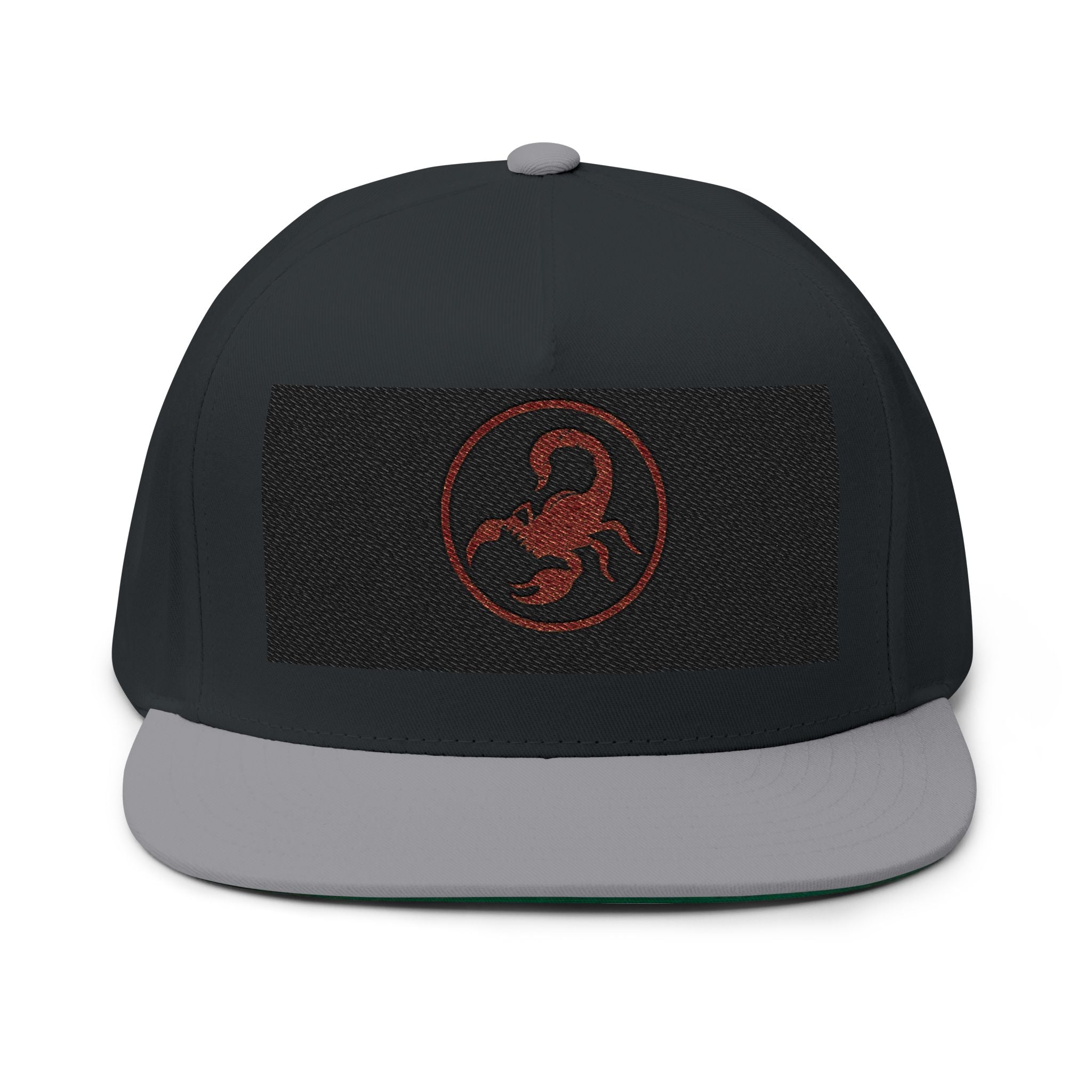 Scorpio Embroidered Flat Bill Cap – Red Zodiac Scorpion Snapback