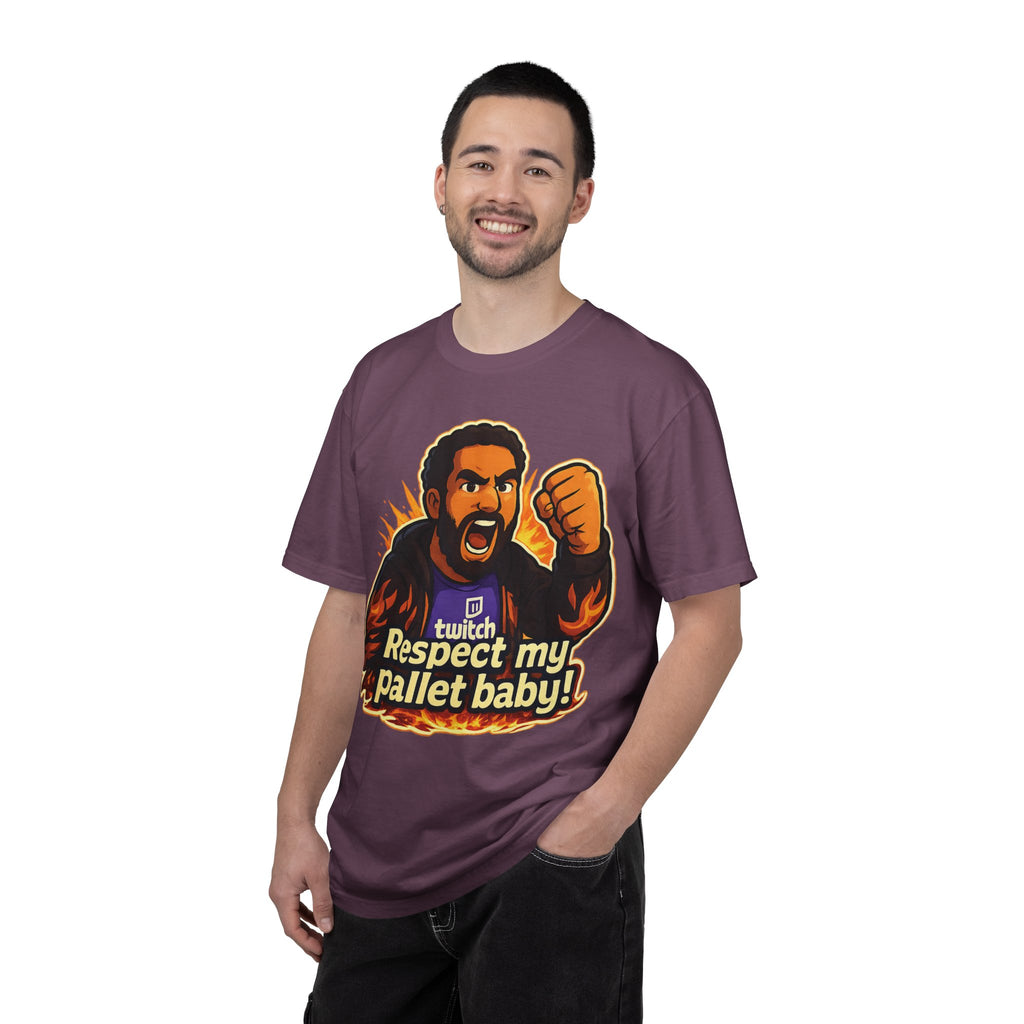 T-Shirt — "Respect My Pallet Baby!" Twitch Gaming Tee with Epic Scorpion Back