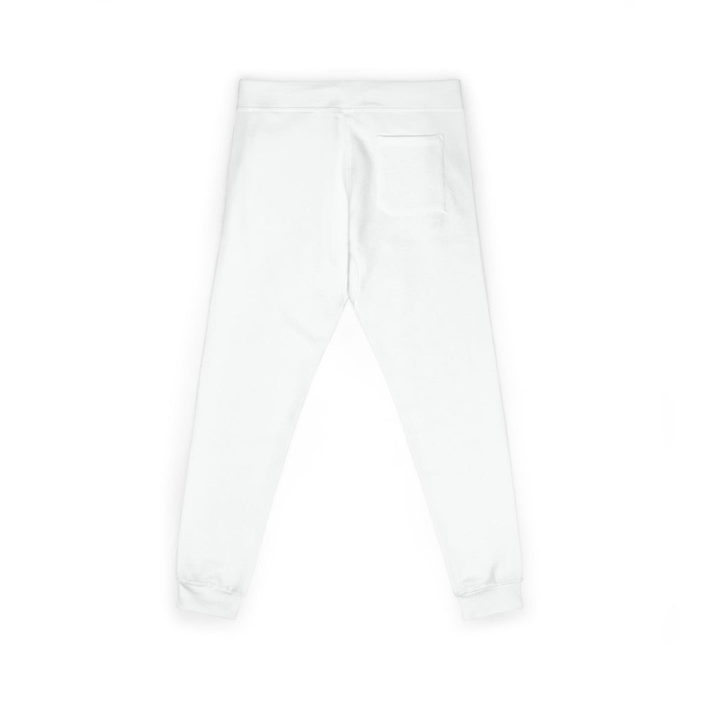 Embroidered Snake Logo Fleece Sweatpants — Cozy White Joggers