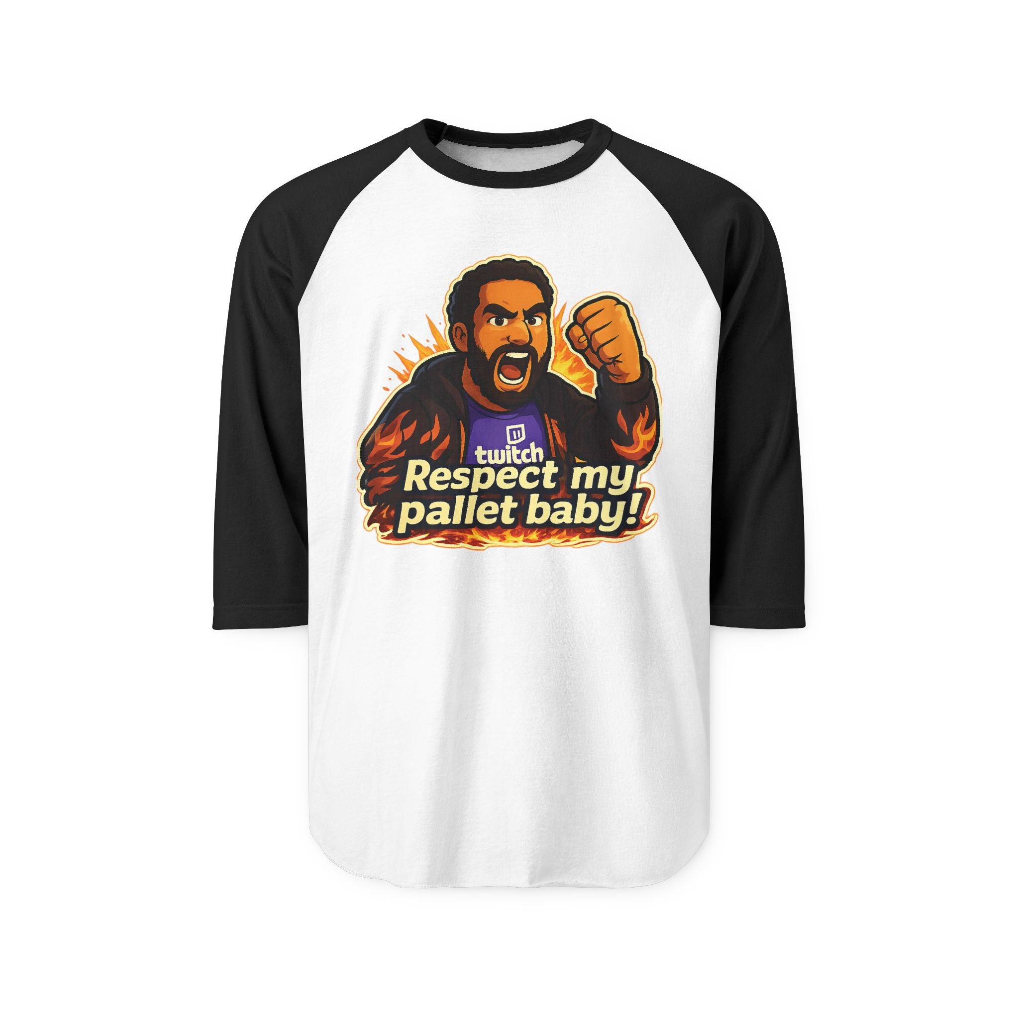Raglan Shirt — "Respect My Pallet Baby!" Twitch Gamer Graphic
