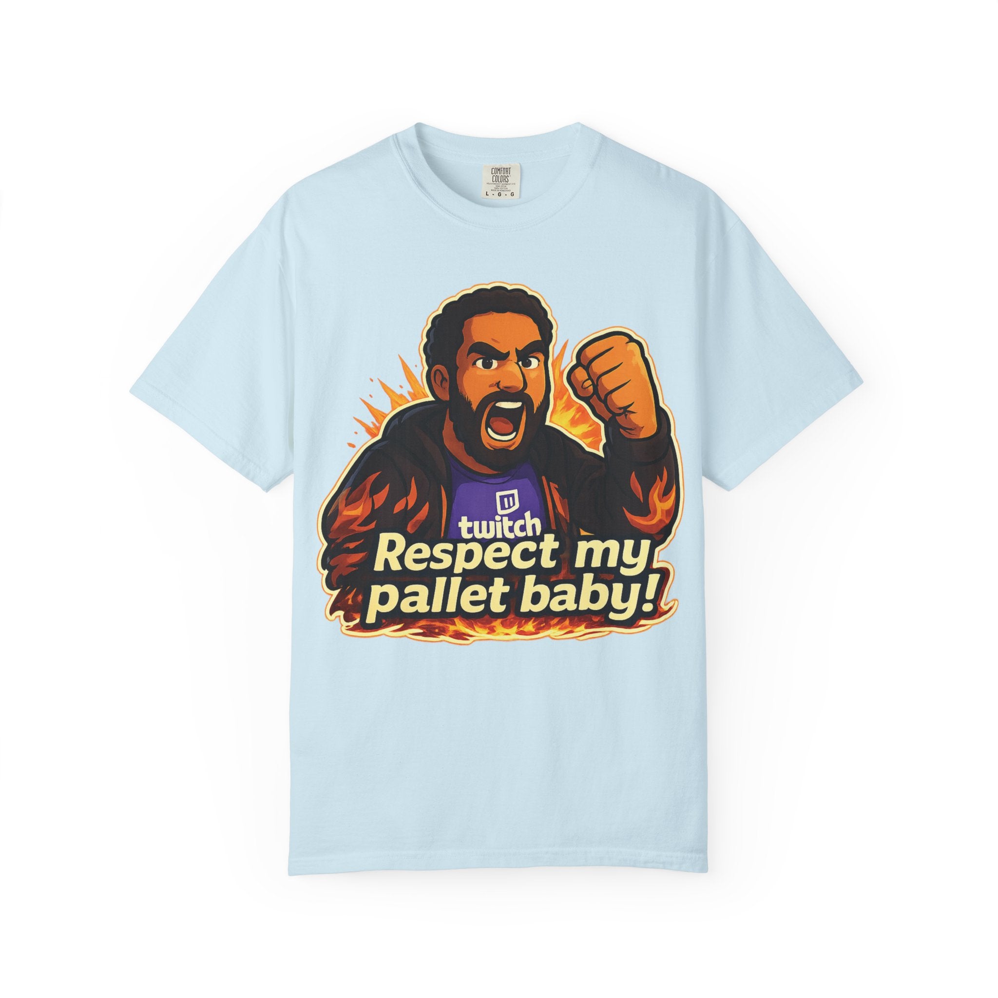 T-Shirt — "Respect My Pallet Baby!" Twitch Gaming Tee with Epic Scorpion Back