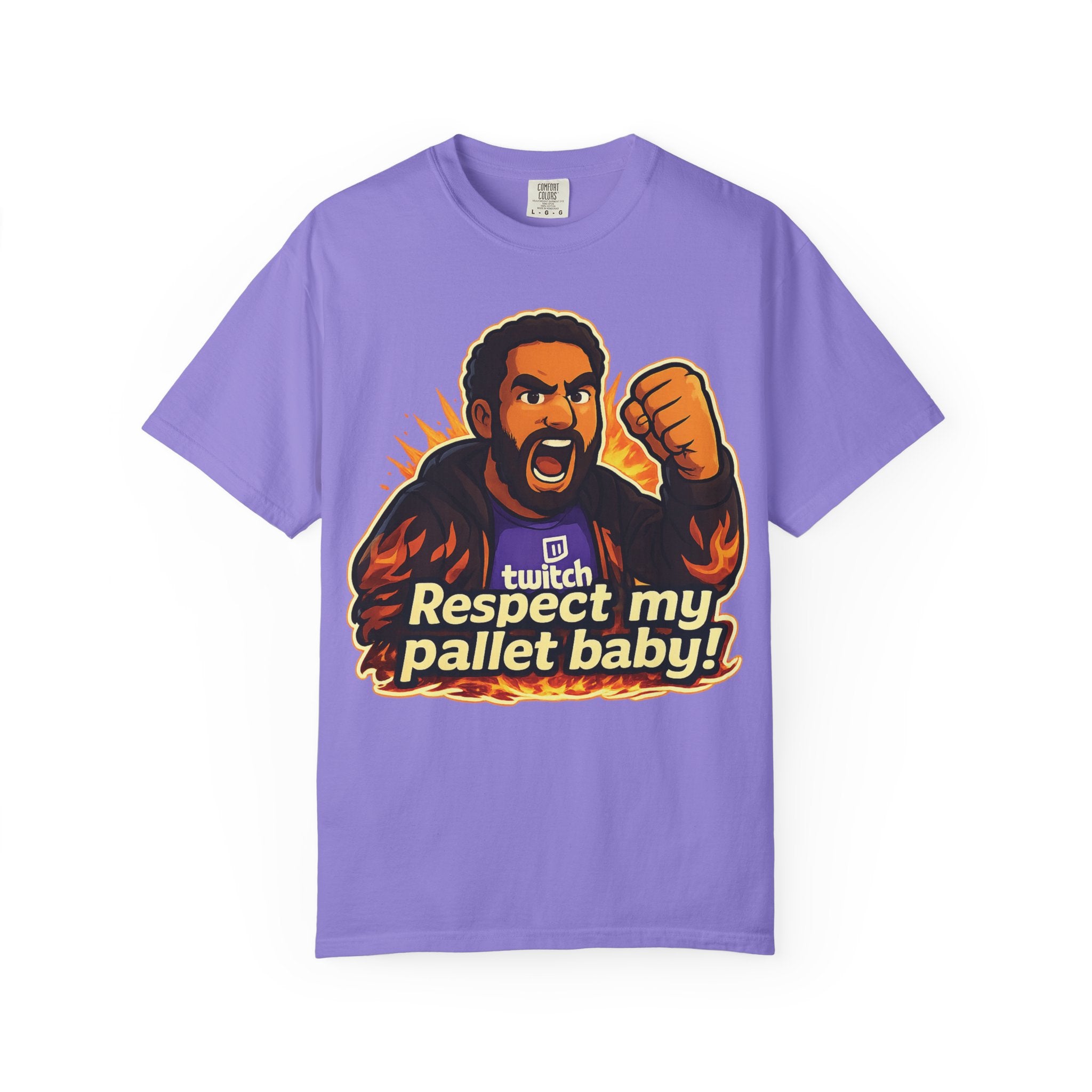 T-Shirt — "Respect My Pallet Baby!" Twitch Gaming Tee with Epic Scorpion Back