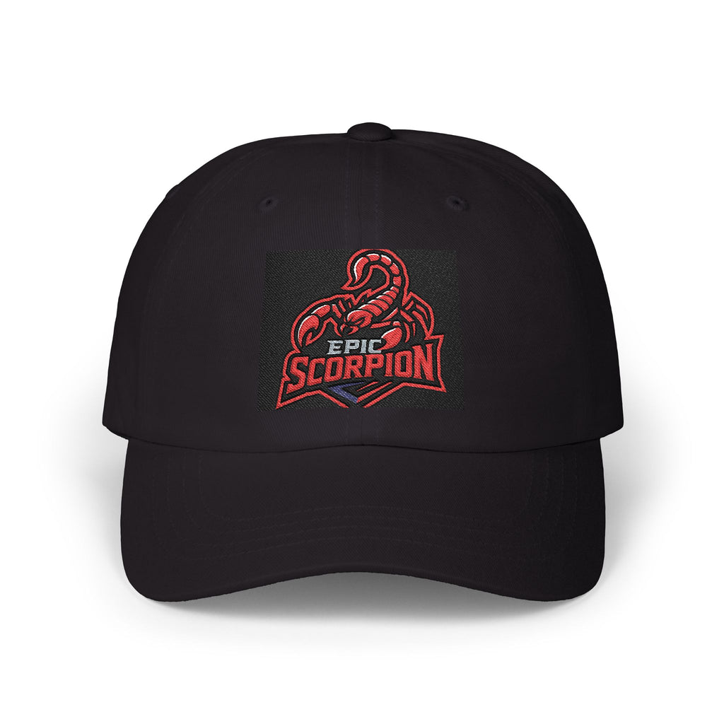 Scorpion Patch Dad Cap — Embroidered Red Scorpion Baseball Hat