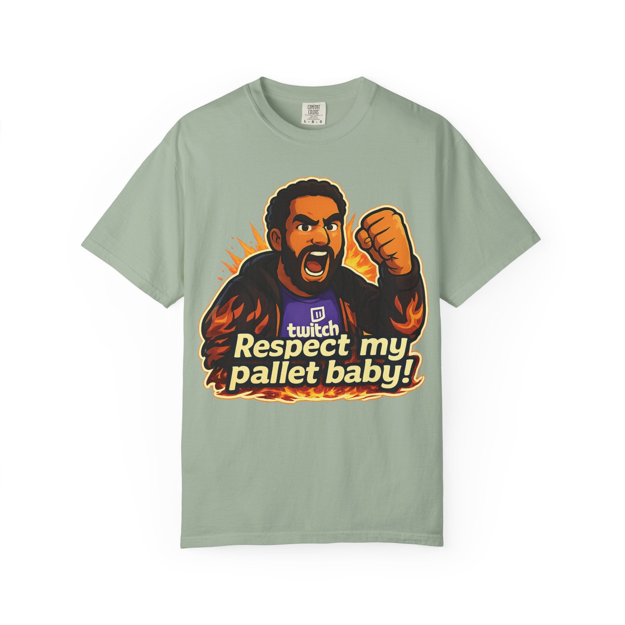 T-Shirt — "Respect My Pallet Baby!" Twitch Gaming Tee with Epic Scorpion Back