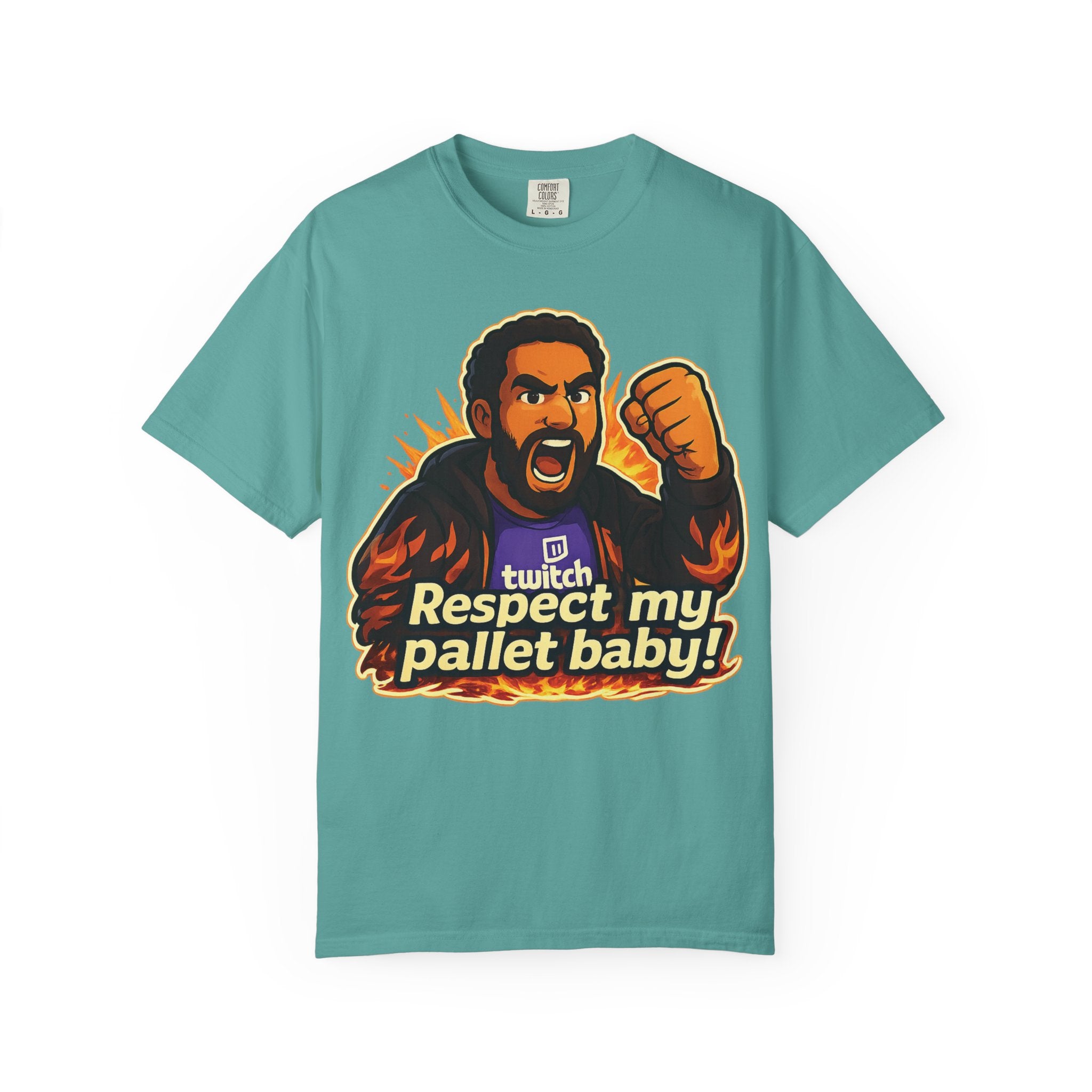 T-Shirt — "Respect My Pallet Baby!" Twitch Gaming Tee with Epic Scorpion Back