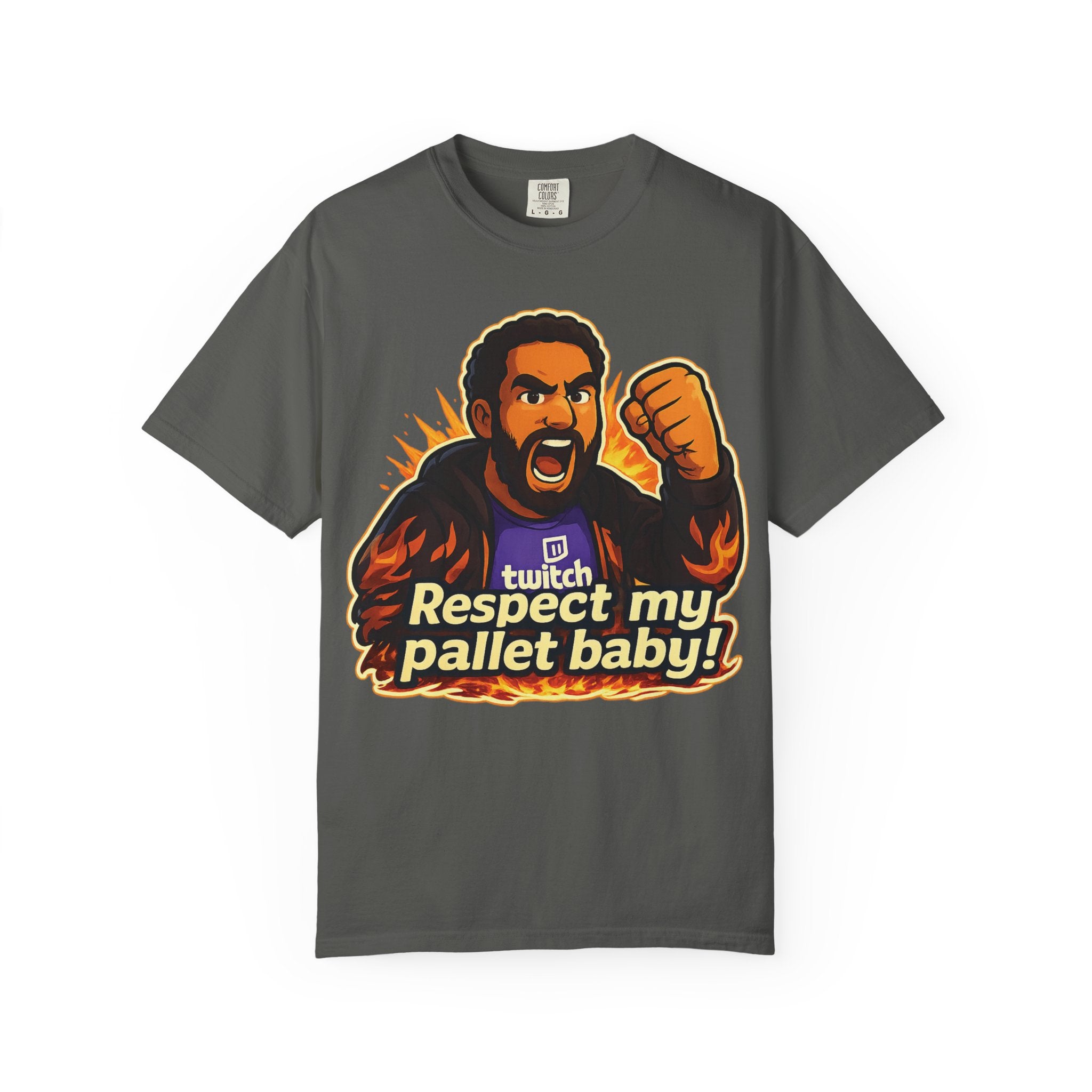 T-Shirt — "Respect My Pallet Baby!" Twitch Gaming Tee with Epic Scorpion Back