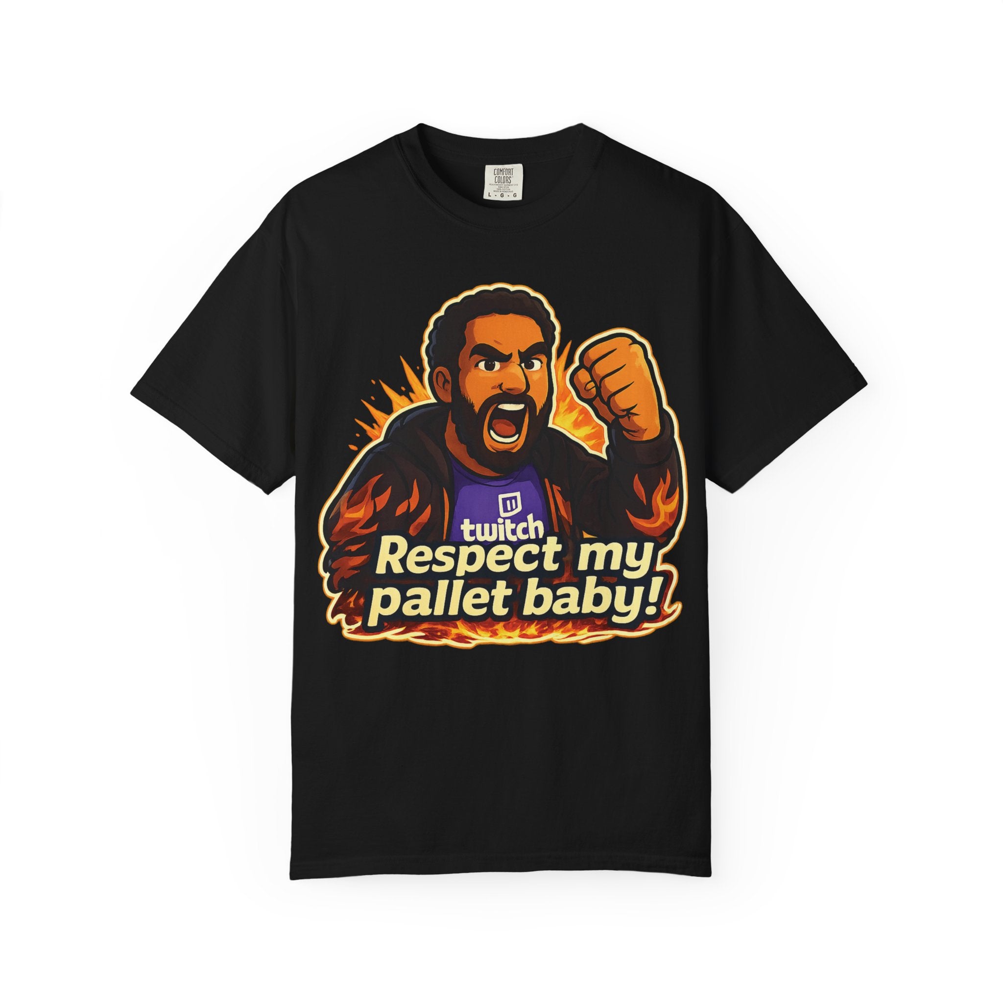 T-Shirt — "Respect My Pallet Baby!" Twitch Gaming Tee with Epic Scorpion Back