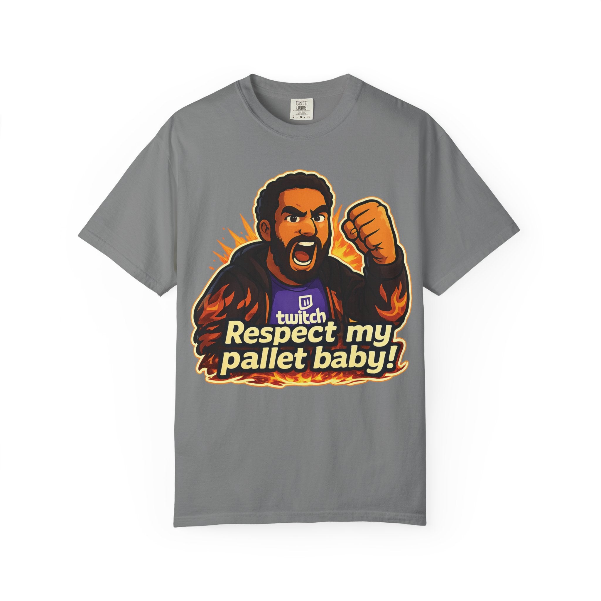 T-Shirt — "Respect My Pallet Baby!" Twitch Gaming Tee with Epic Scorpion Back