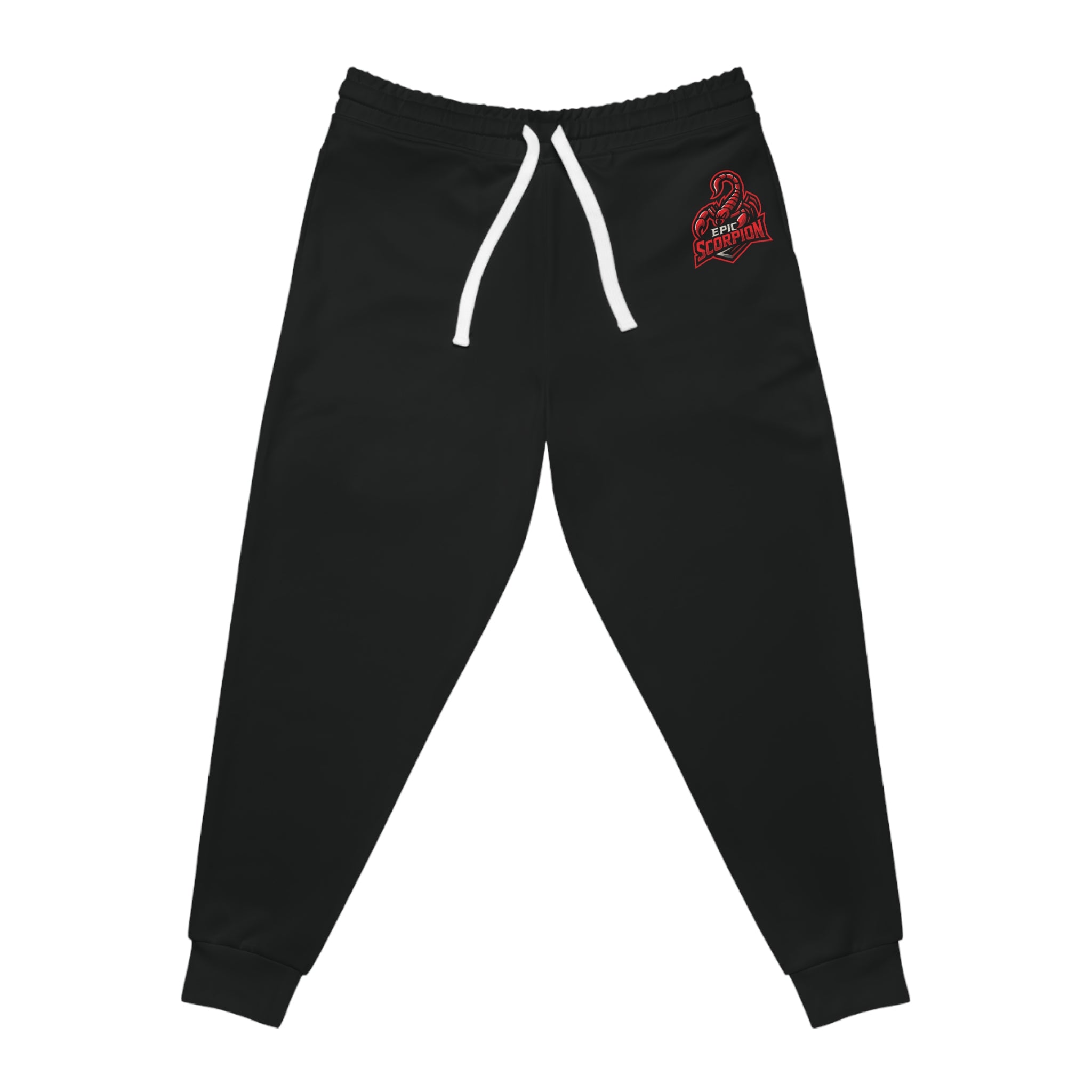 Black Athletic Joggers with Red Spartan Logo — Men's Casual Sports Pants